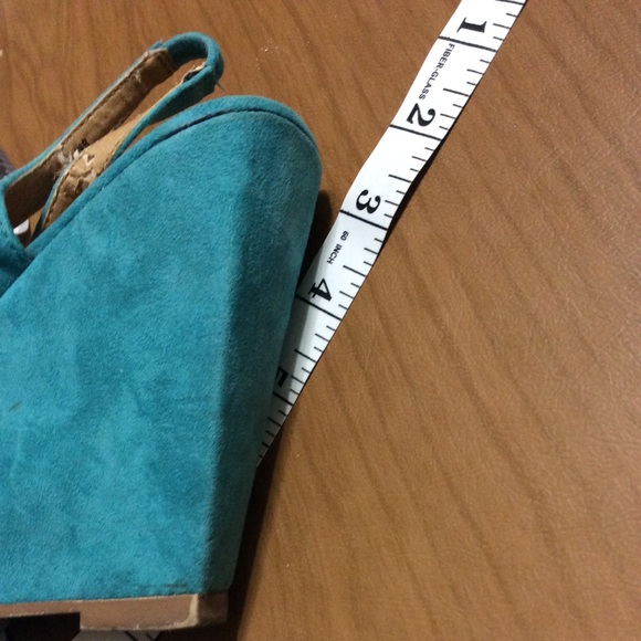 Nine West Teal Turquoise Suede Wedge - Picture 9 of 11